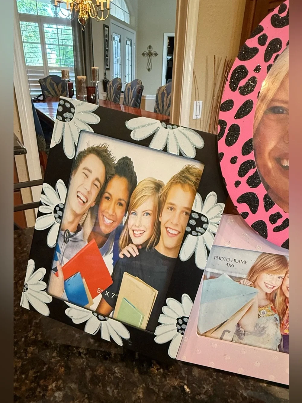 NWT Zebra and Daisy Collage Photo Picture Frame